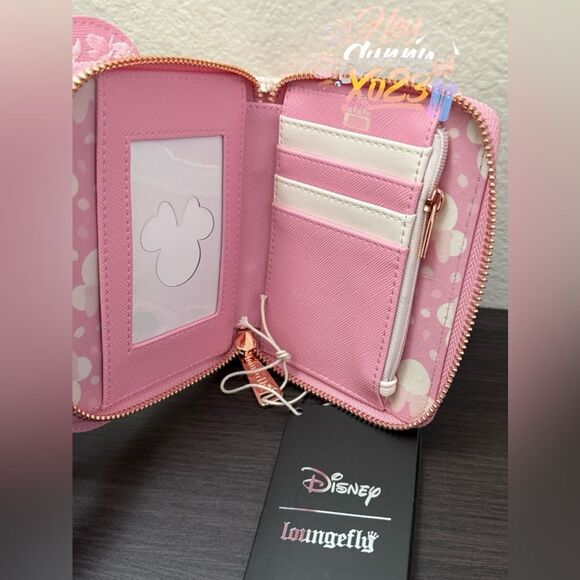 Loungefly Disney Minnie Mouse Cherry Blossom Ears Zip Wallet - Picture 3 of 8